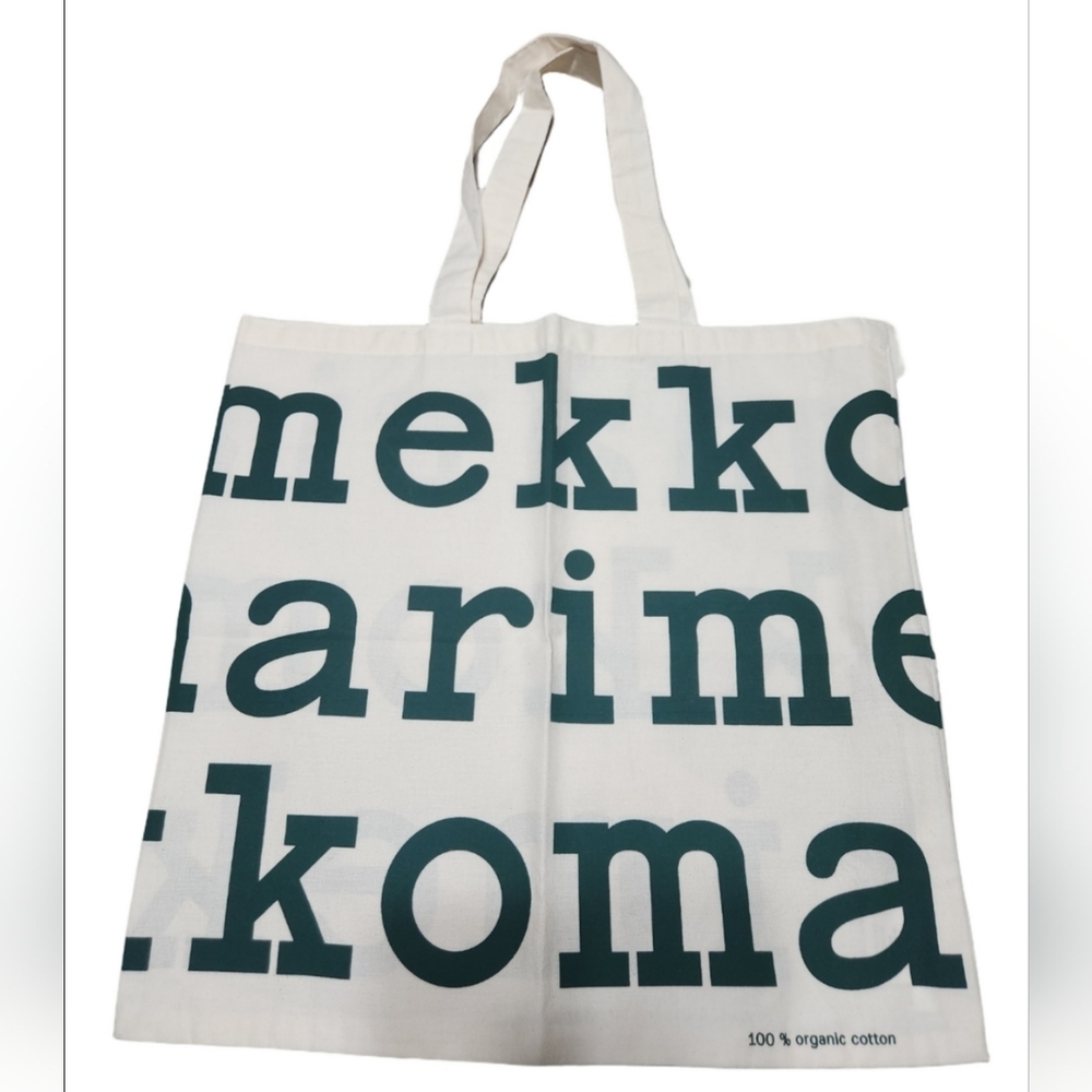 Marimekko Green Print Logo Tote